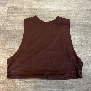Lulu Brown Crop Muscle Love Tank